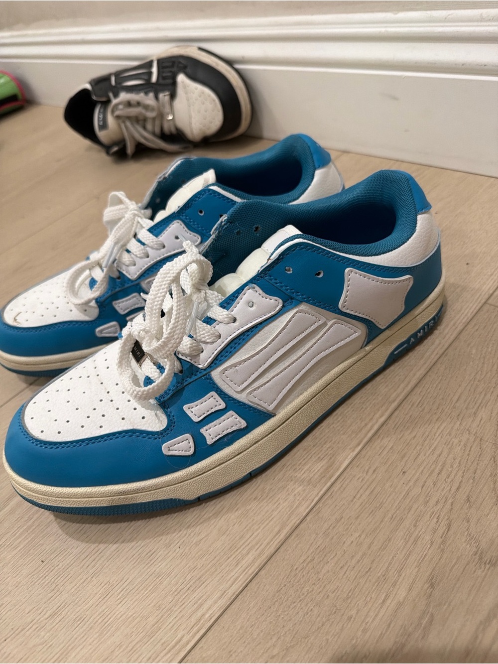 AMIRI Blue and White Low-Top Sneakers
